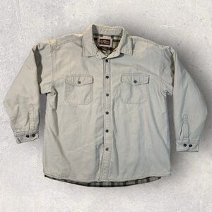 VTG Levis Jacket Mens XXL Beige Tan Canvas Flannel Lined Trucker Jacket Workwear